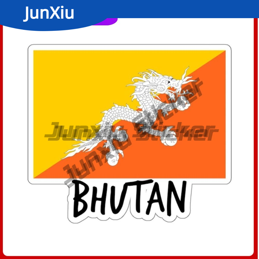 Laptop Accessories Decoration - Bhutan Flag Adventure Travel Stickers Laptop