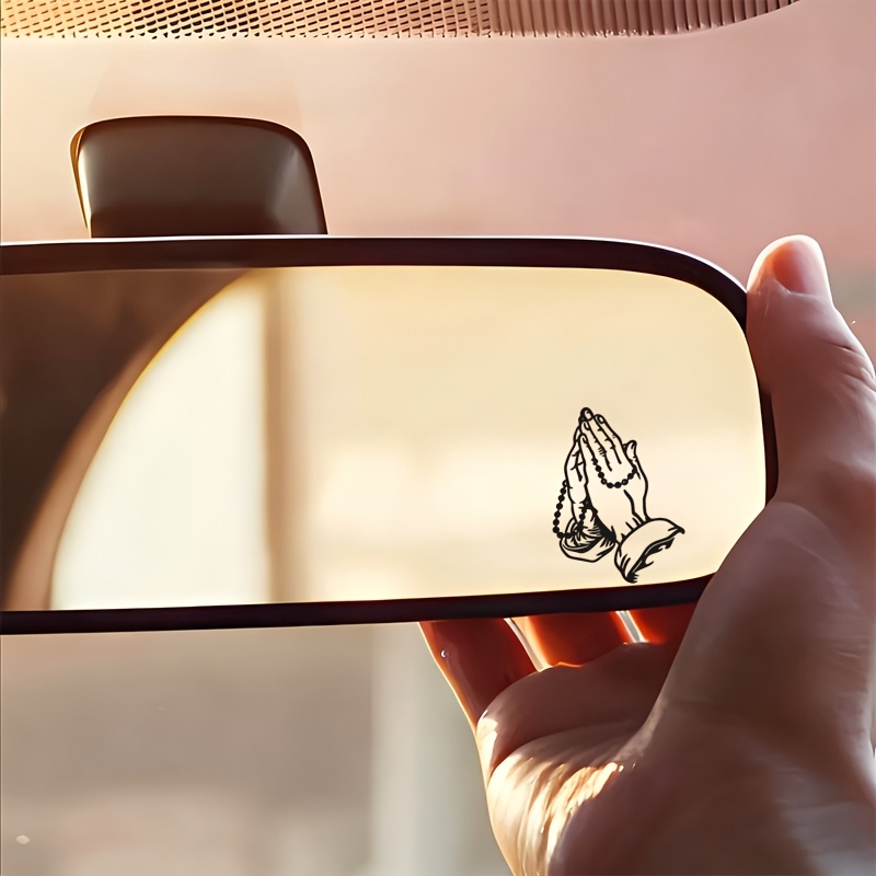Laptop Accessories Decoration - 2D Flat Praying Hands Vinyl Rearview