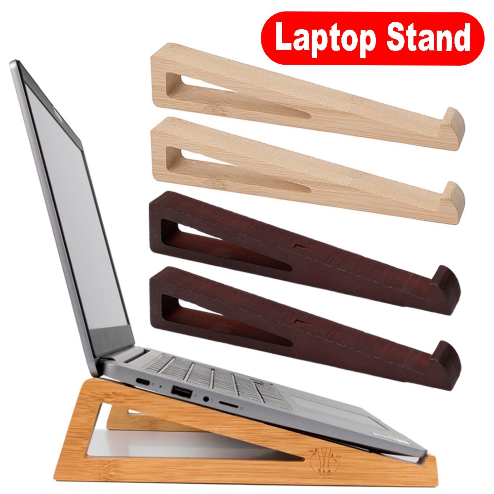 Laptop Accessories Design - Portable Foldable Wooden Laptop Stand-Ergonomic Adjustable