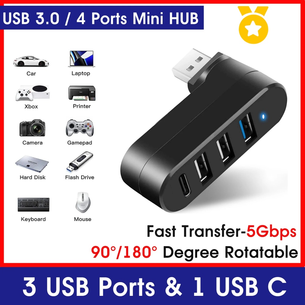 Laptop Accessories Box - Mini Splitter 4 Ports USB Hub