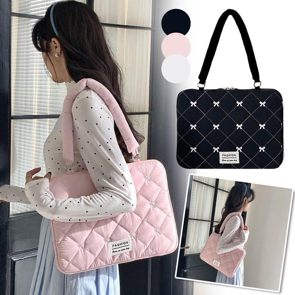 Cute Bow Embroidered Laptop Sl - Laptop Accessories Pouch 评论和价格